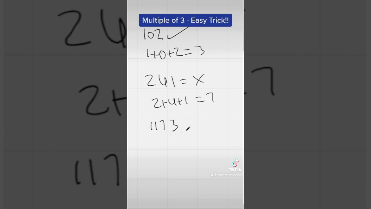 Multiples of 3 maths trick!!