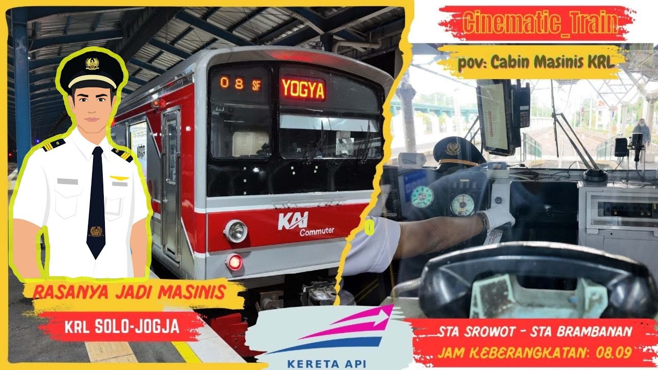 CINEMATIC VIDEO 4K!! TUGAS MASINIS KRL!! LIVE DARI KABIN MASINIS!!  STA SROWOT-BRAMBANAN