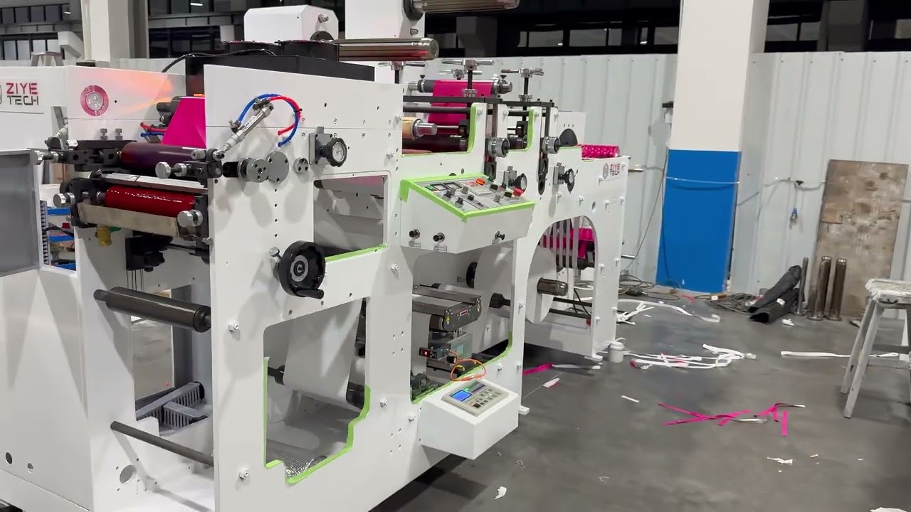 ❥ FPL320-1 1Color Flexo Printer With 2 Set Rotary Die Cutter +2 Set Turret Rewinder