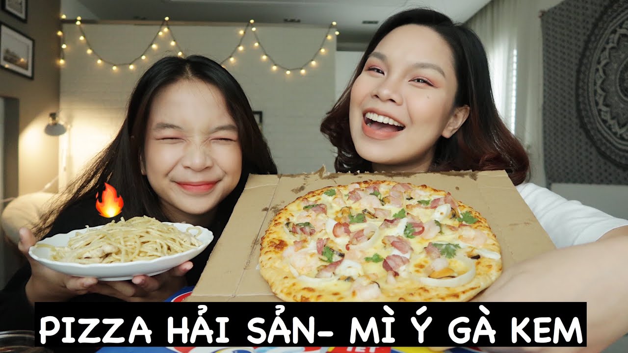 Ăn Với Tui Nè: PIZZA PHÔ MAI HẢI SẢN- MÌ Ý GÀ SỐT KEM |SONG THƯ CHANNEL|