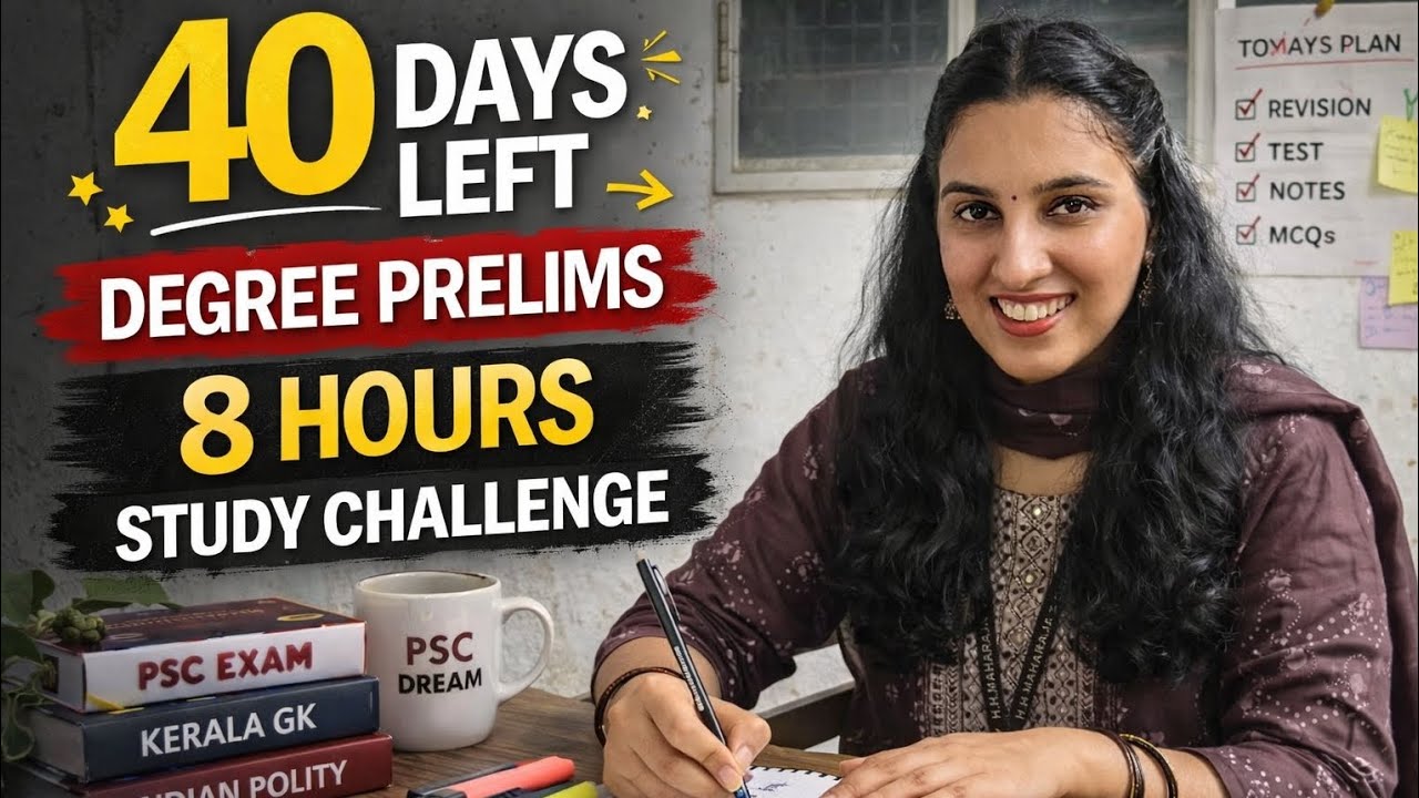 Only 40 Days Left 😳 | 8 Hours Study Challenge | PSC Degree Prelims