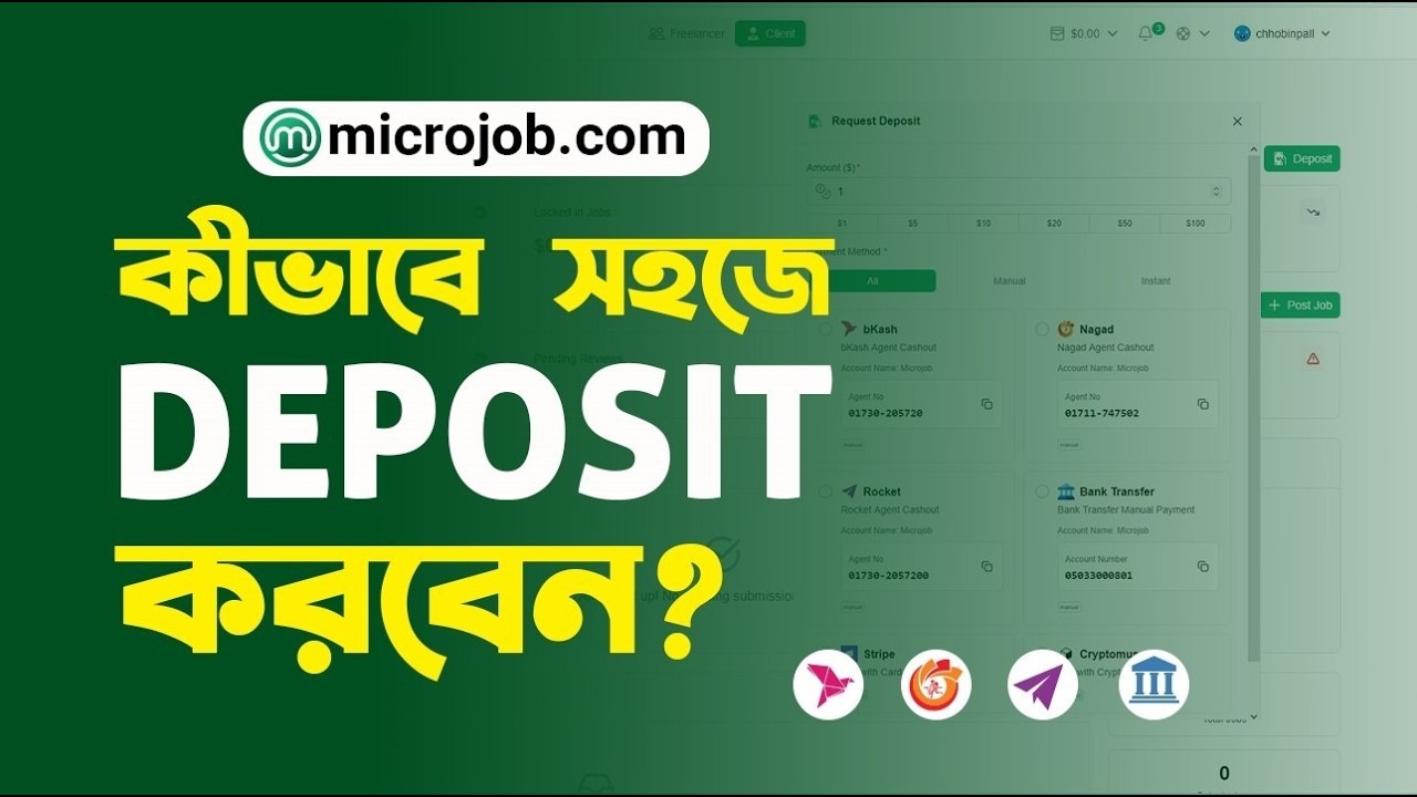 How to Deposit Money in Microjob & Add Wallet Balance (bKash/Nagad/Bank/Crypto) – 2026 Guide