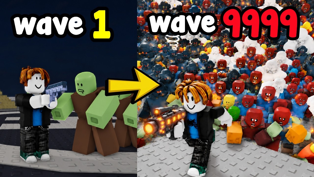 Прошёл путь от новичка до мастера в Roblox Survive Zombie Arena!