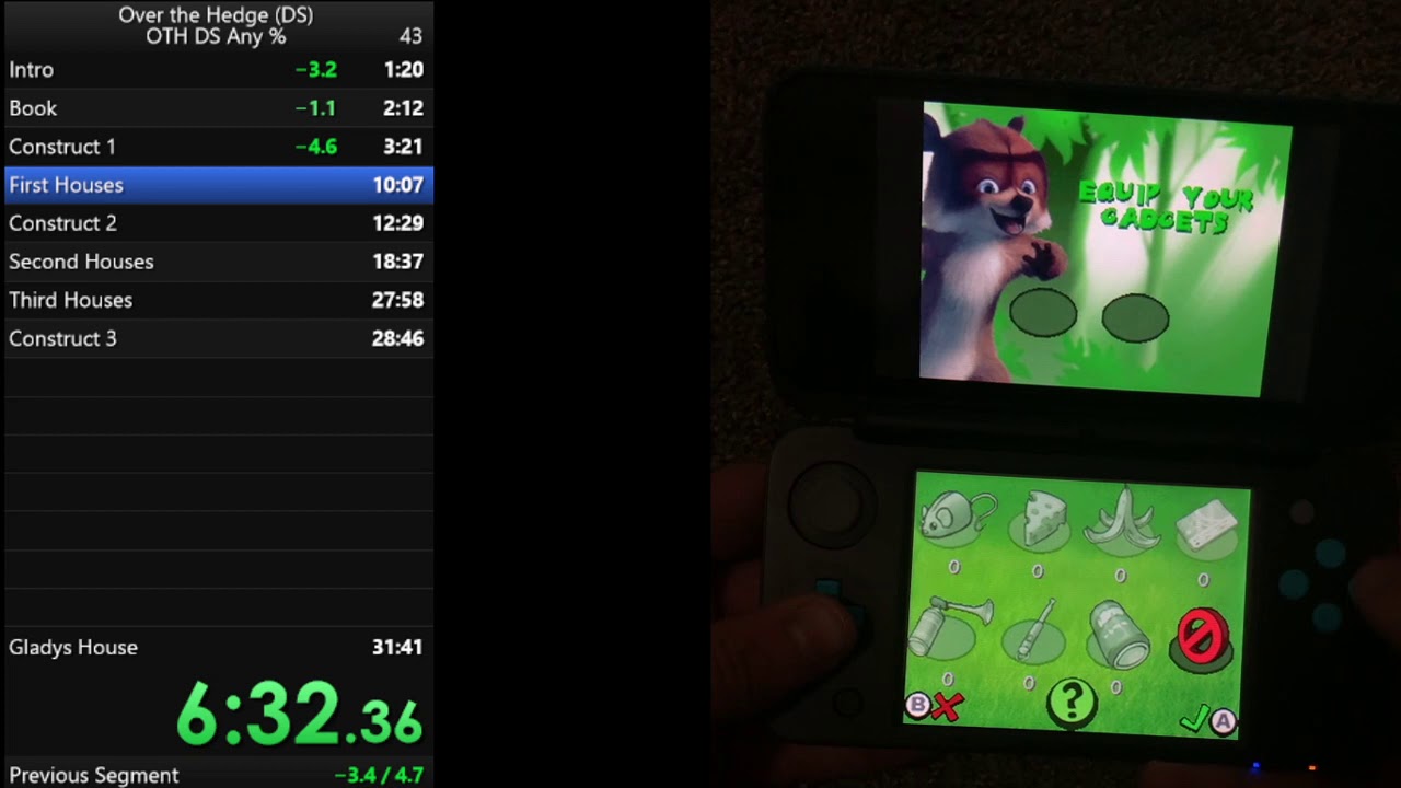 Previous WR Speedrun of Over The Hedge DS: 31:13