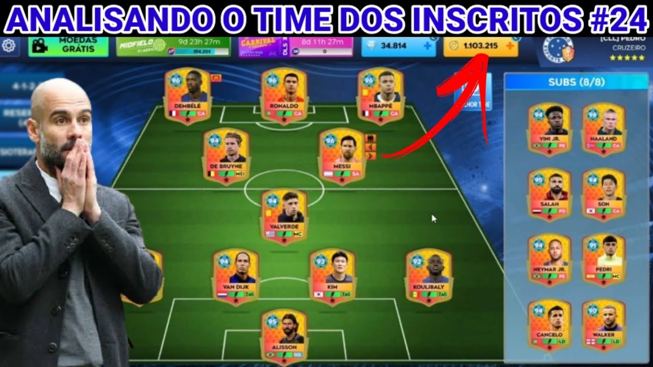 DLS 26 | Analisando o Time dos Inscritos #24 ( Essa Conta tem +1.000.000 de Moedas 😱 )