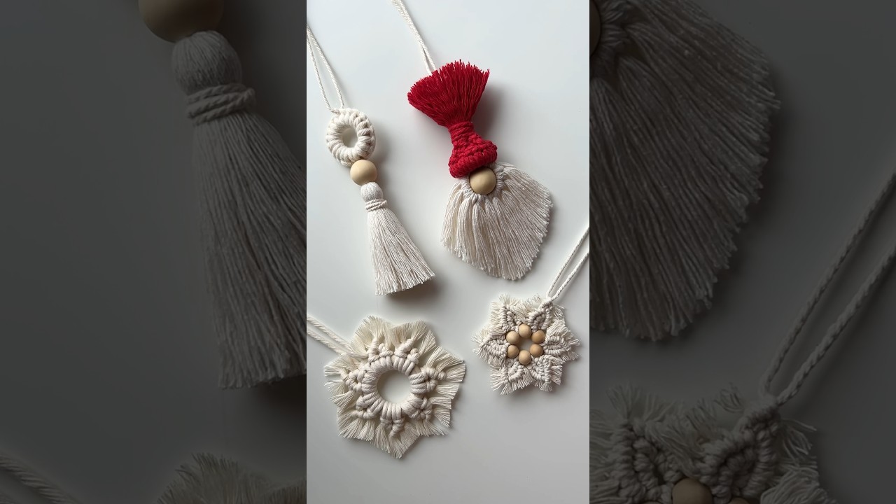 DIY Christmas Decorations | Macrame Christmas Ornaments | Learn to make Macrame Gnome and Snowflake