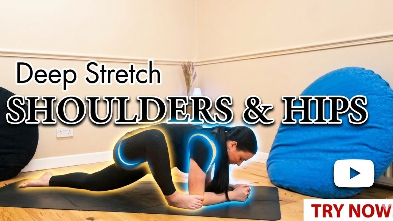 Tight Shoulders and Hips, this 25 minute Deep Yoga stretch will help release tension 