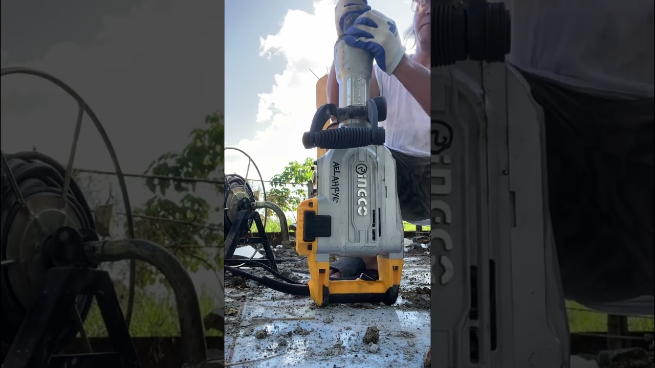 setting up a demolition hammer drill