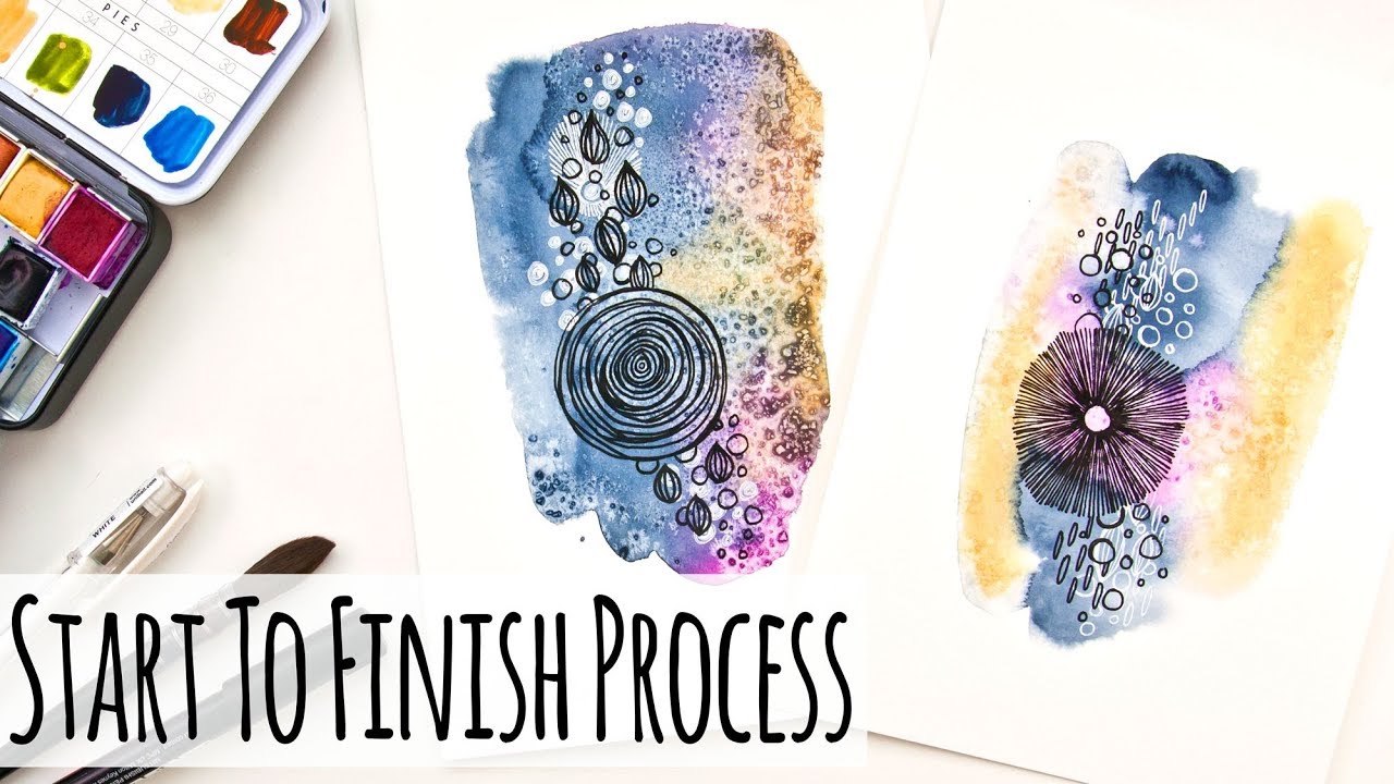 Watercolor Abstract Painting - Start To Finish Process