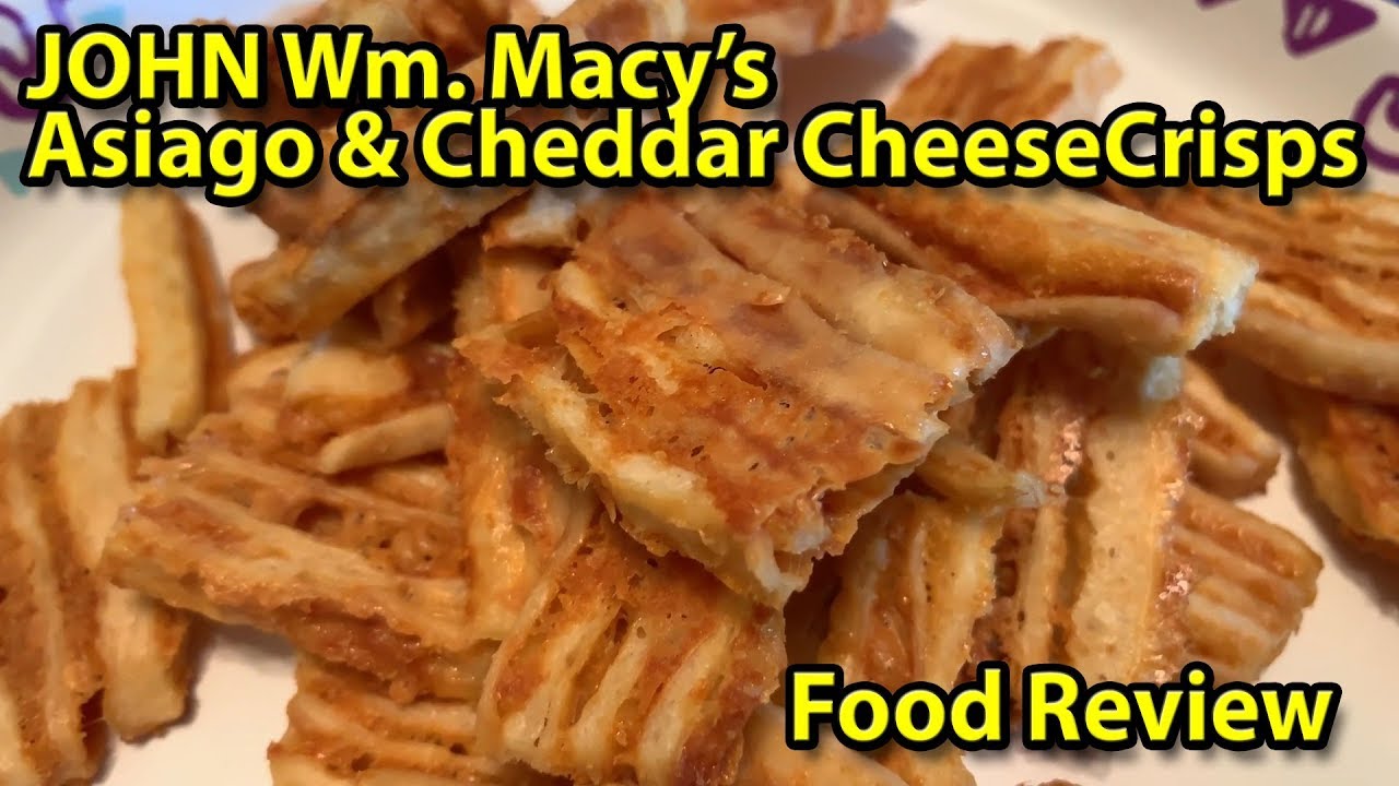 JOHN WM. MACY'S | Asiago & Cheddar Cheese Crisps | Taste Test & Review | JKMCraveTV