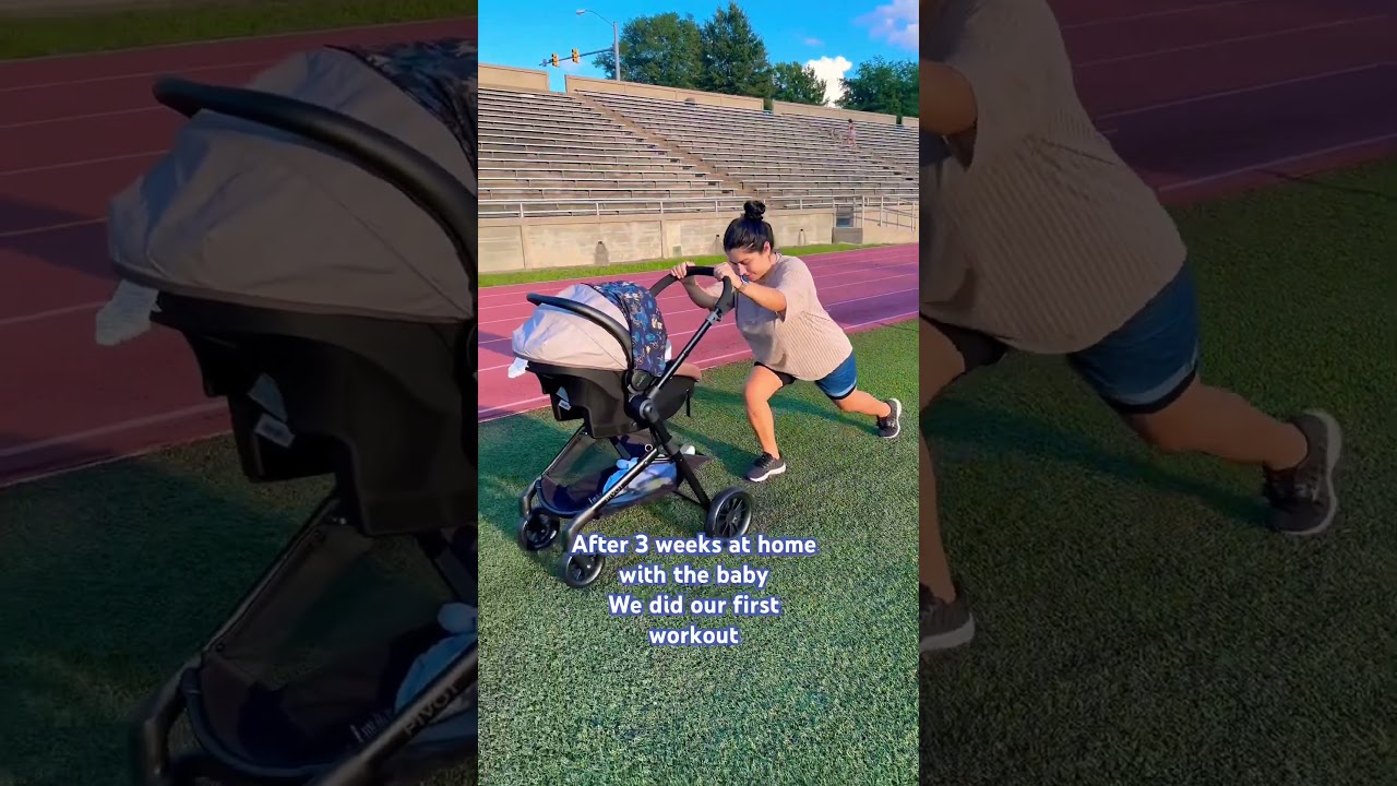 Postpartum fitness journey! First workout with newborn! #newborn #postpartum #mom