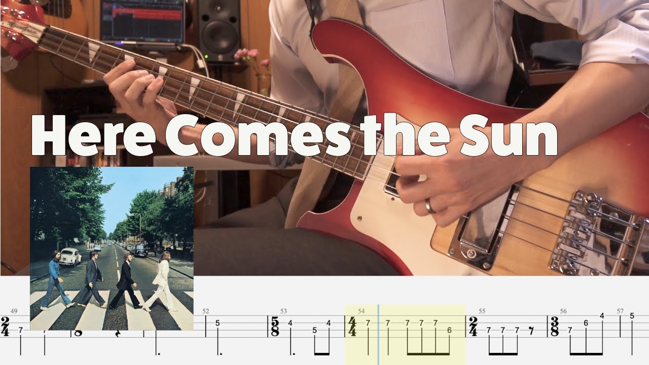 Here Comes the Sun - The Beatles (Bass Cover with Tab)