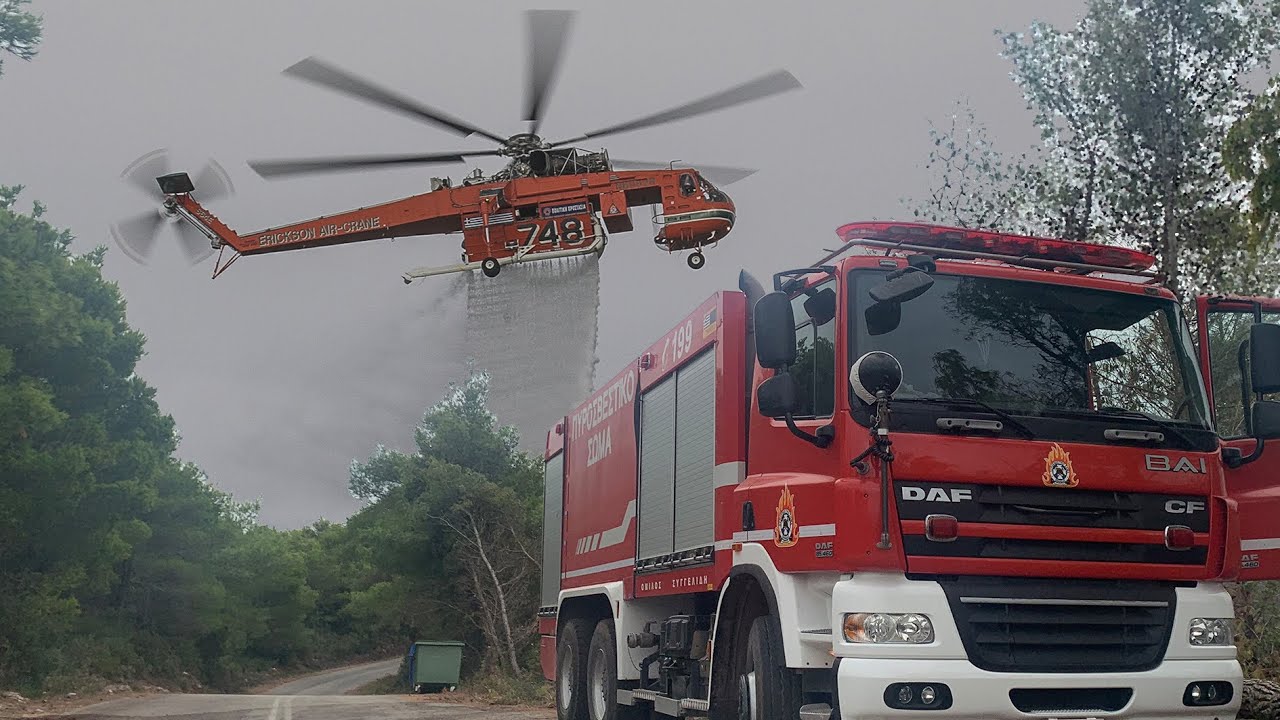 AERIAL FIREFIGHTING IN ZANTE GREECE 4K