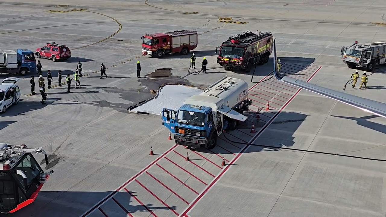 Antalya Havalimanı Yakıt dökülme - Yakıt Taşması - Tatbikatı