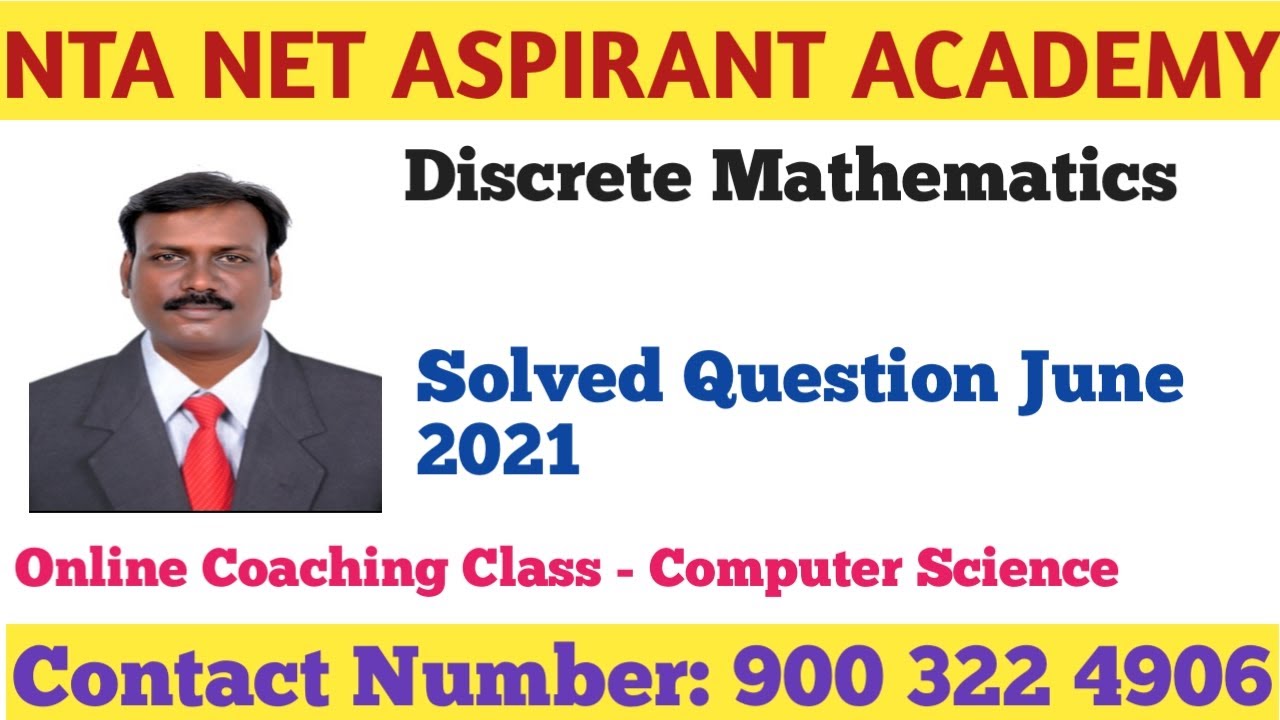 Discrete Mathematics | UGC NET Computer Science Solved June 2021| Online Coaching Center | Tamil