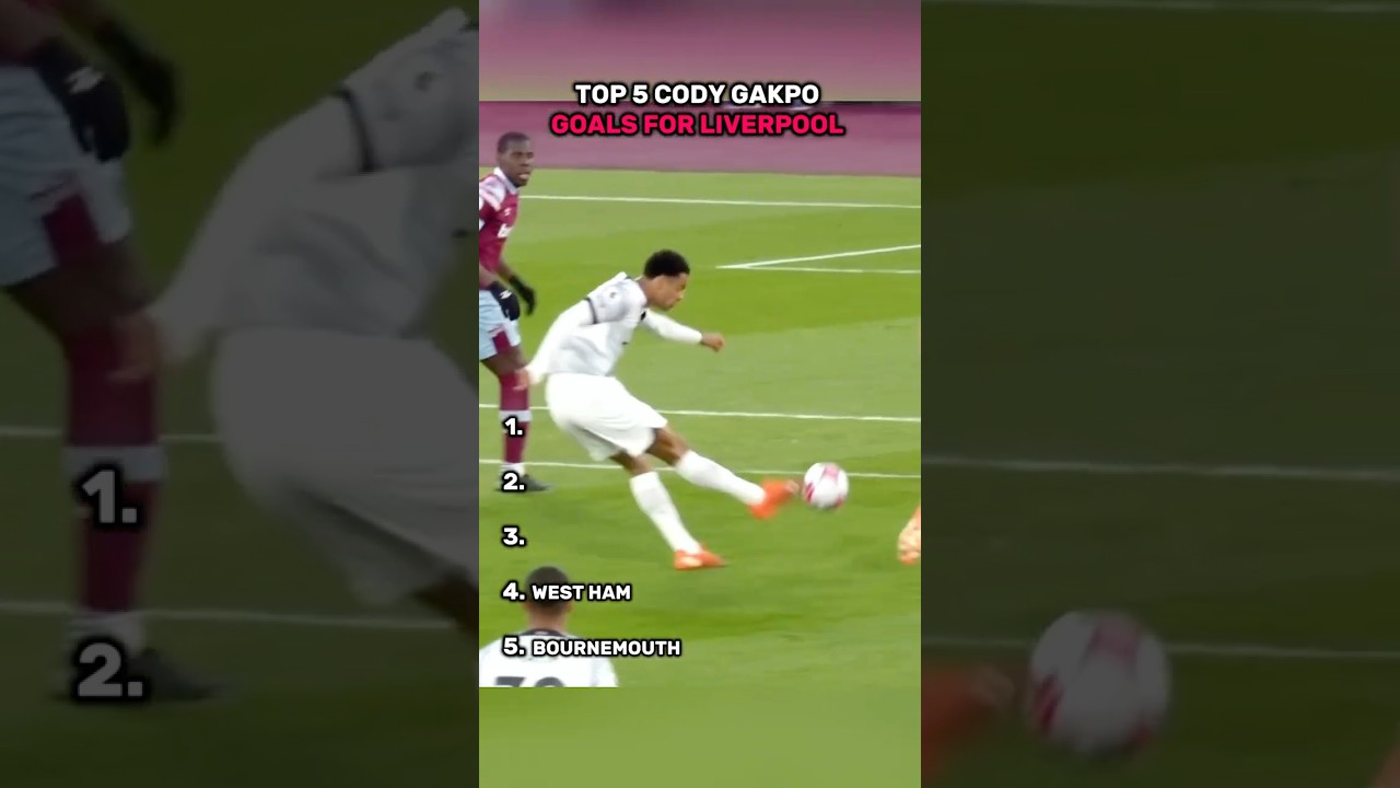 CODY GAKPO 5 BEST GOALS 🔥 #football #codygakpo #liverpool #shorts #viral
