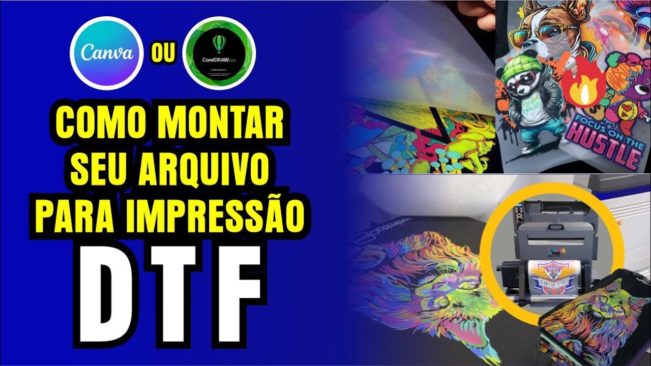 Como Preparar ARTE DTF para IMPRESSÃO no Canva e Corel Draw (Passo a Passo Completo!)