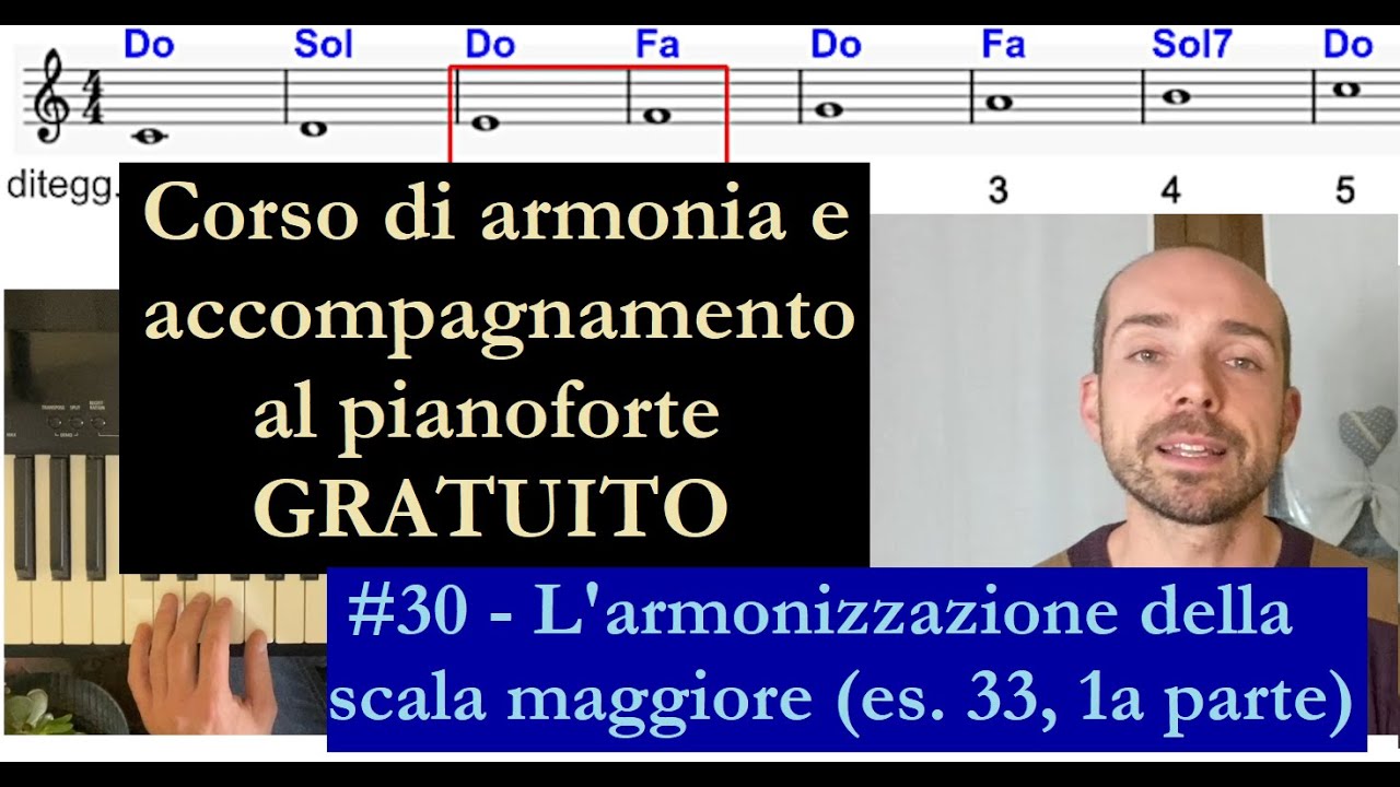 #30, L'armonizzazione della scala maggiore - Es 33 (Corso di Armonia GRATUITO)