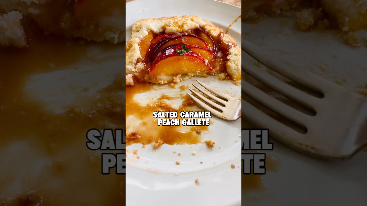 Ditch pie for an easy peach galette. #shorts #easy  #caramel #foodvideos #glutenfreebaking