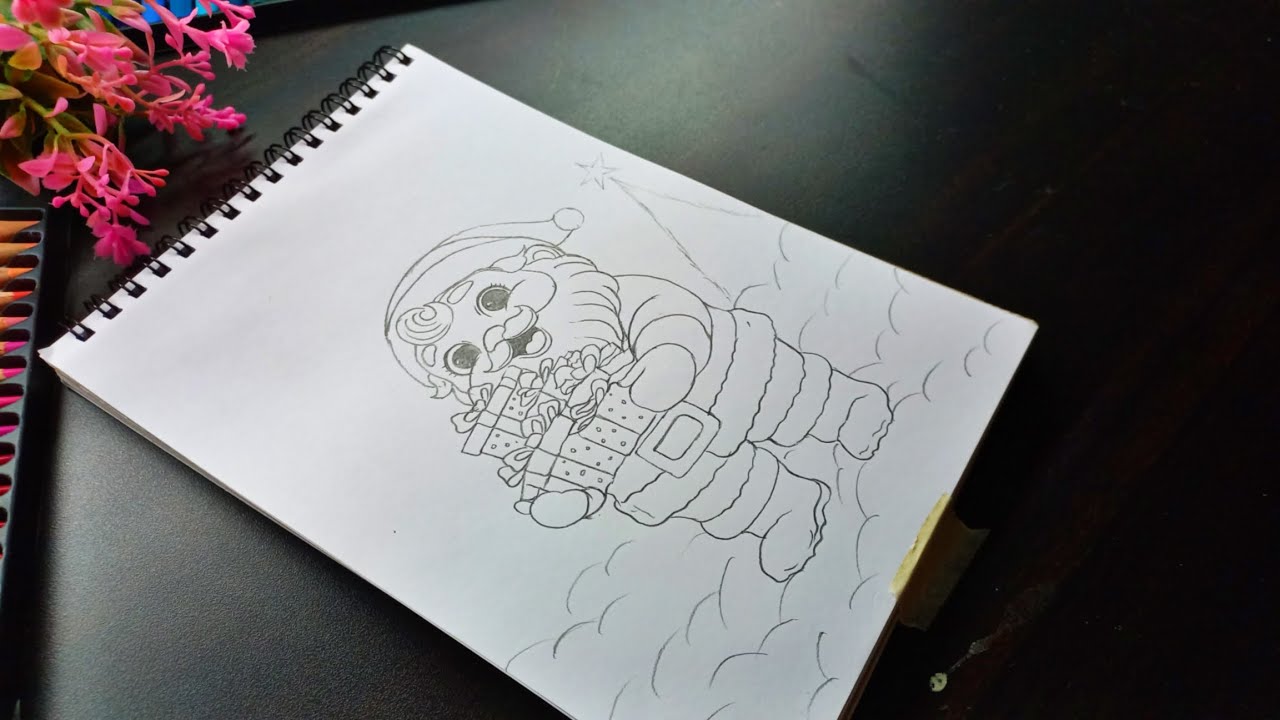 Santa Claus Drawing, Christmas Day Drawing, Santa Claus Outline tutorial 🎄 🎅 
