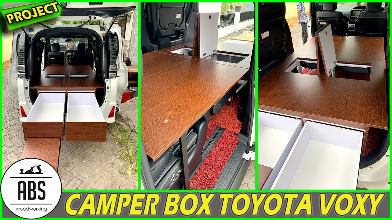 ABS Furniture 003 - DIY CAMPER VAN CONVERSION || PLYWOOD + HPL -  Toyota Voxy