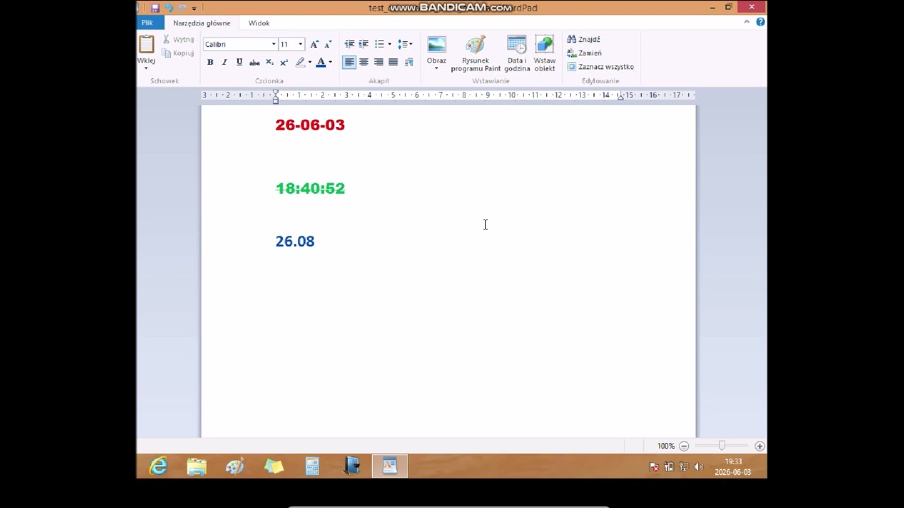 Windows 8 - WordPad #5 | Przekreślanie tekstu