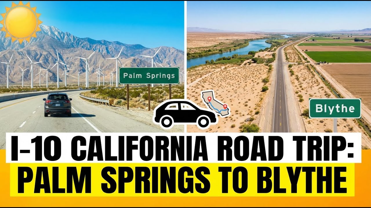 Driving On Interstate 10 in California from Palm Springs to Blythe