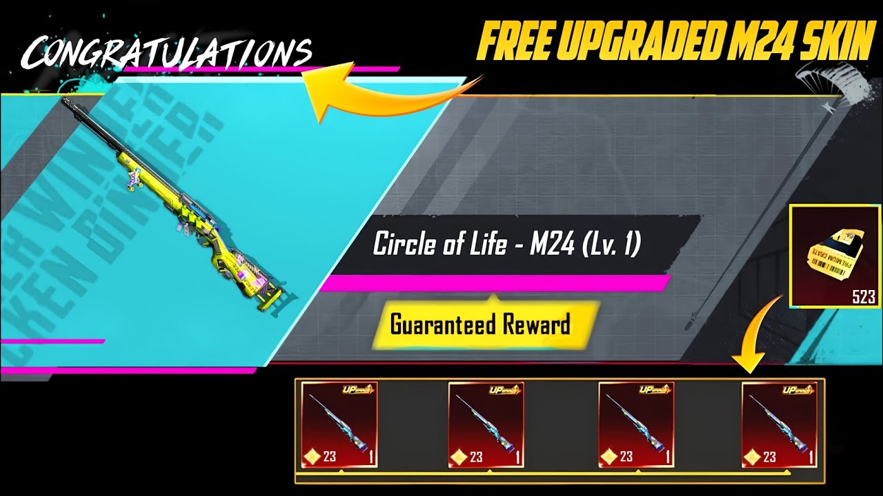 😱 Best Premium Crate 100 Free Upgraded M24  | Guaranteed Upgraded 120 Free Crate Opening | PUBGM