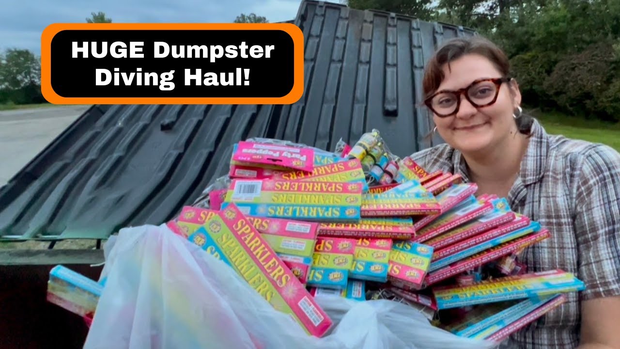 HUGE Dumpster Diving Haul! Fireworks, Grab Bags, & More!