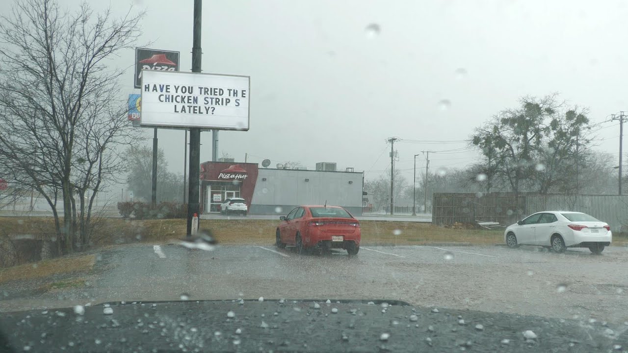 03-14-2022 Ennis, TX - Large Hail - Supercell Thunderstorms on I-45