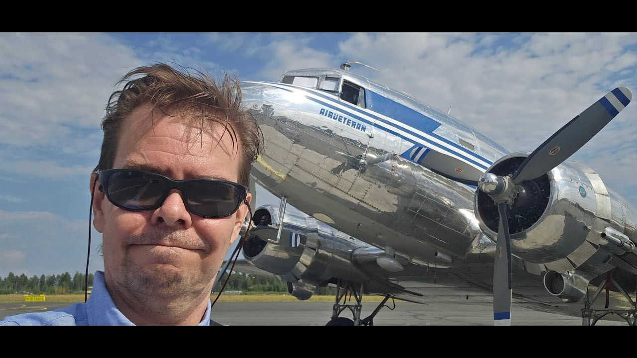 Douglas DC-3 (OH-LCH) lennolla Kuopion EFKU Rissalasta 2.8.2025