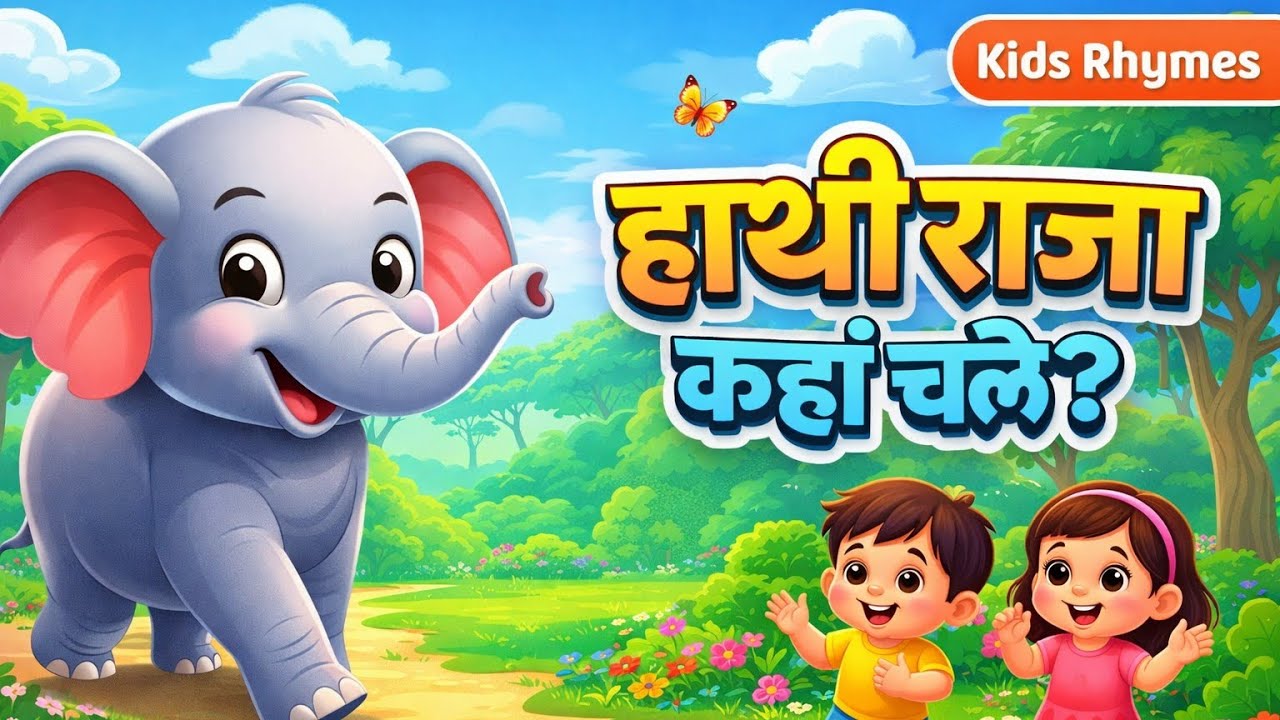 हाथी राजा कहाँ चले? 🐘 | Hindi Cartoon Rhymes | Fun Songs for Kids || Natkhat Tarana 