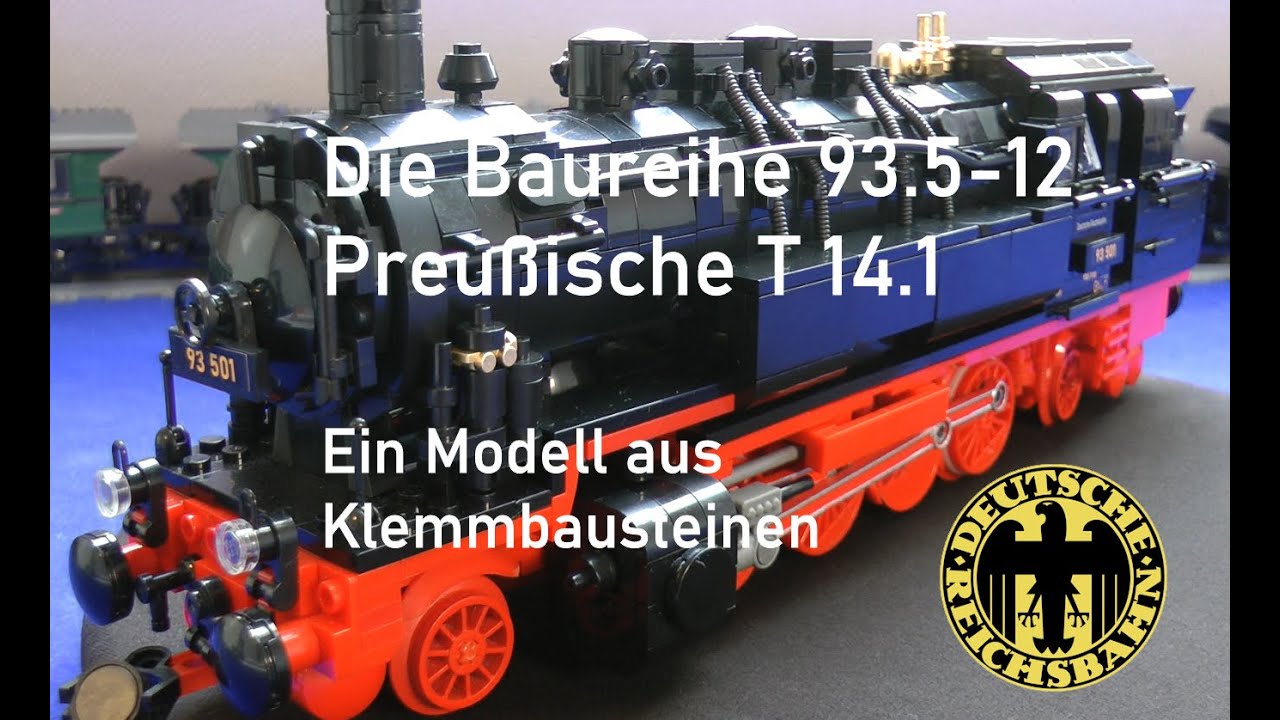 Mein Modell der Dampflok Baureihe 93 (Preu&szlig;. T 14.1) - mehr geht  mit Klemmbausteinen in 8w nicht