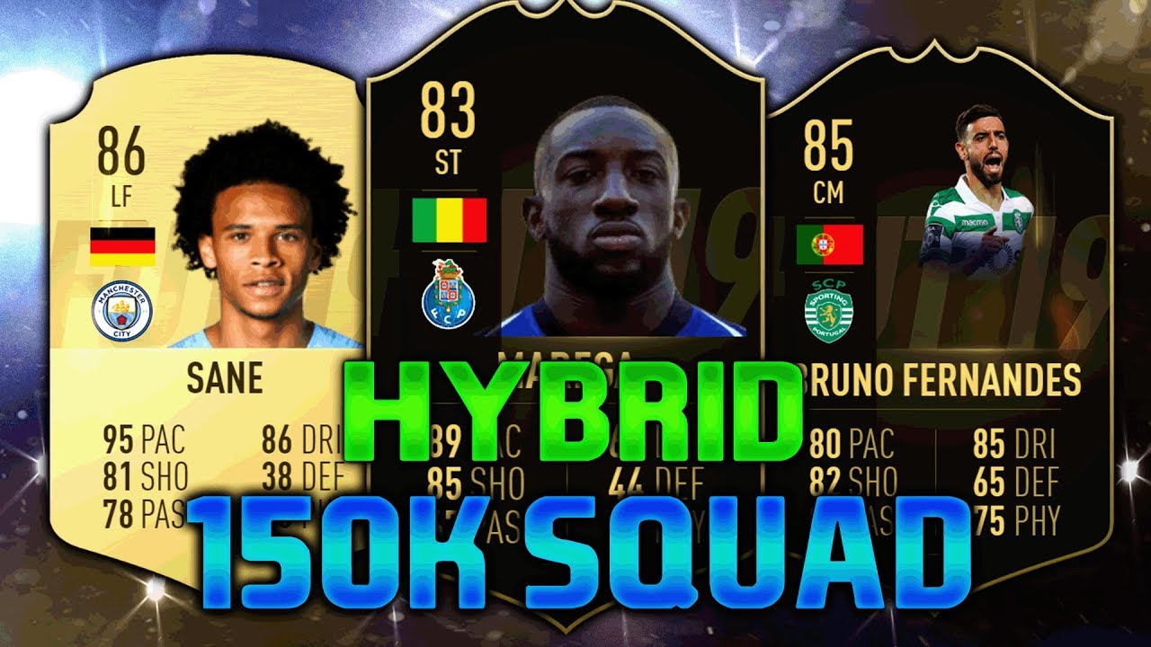 FIFA 19 150K SQUAD BUILDER feat. MAREGA IF, BRUNO FERNANDES IF, SANE - 150K HYBRID SQUAD BUILDER