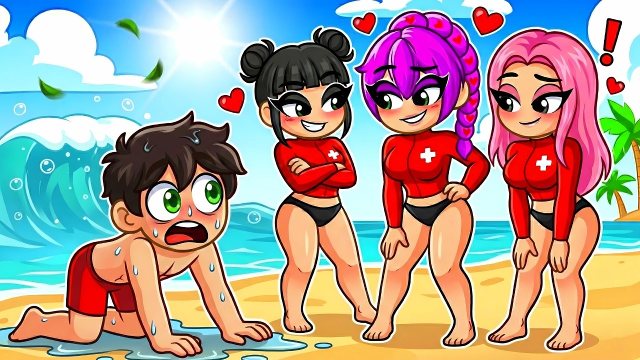 SAVED by HUNTRIX GIRL LIFEGUARDS in Roblox Snapchat!