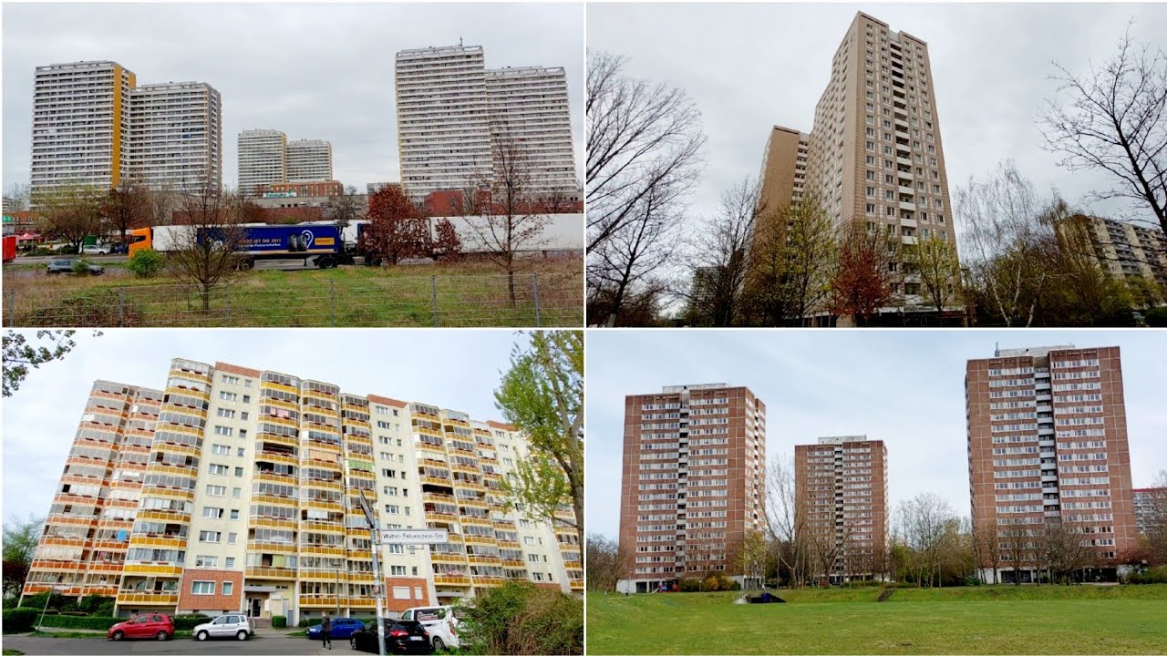 Панельные дома в Восточном Берлине– архитектура ГДР - район Марцан и панельные кварталы