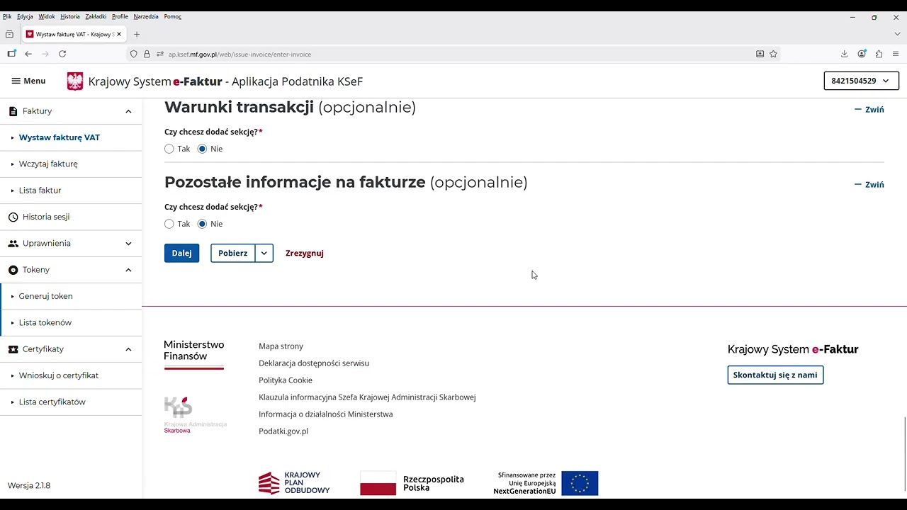 Wie stelle ich eine Rechnung im polnischen KSEF System aus?