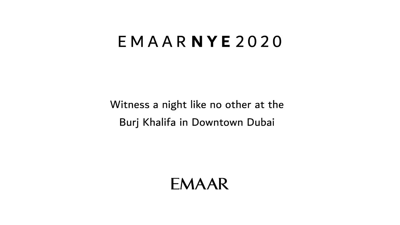 Burj Khalifa & Downtown Dubai 2020 New Year's Display