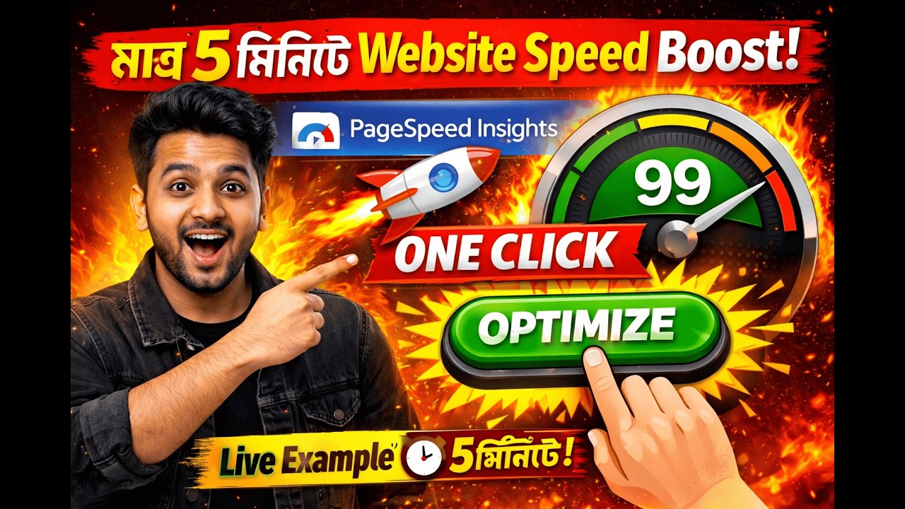 Website Slow? 😱 PageSpeed Insights Score বাড়ান ৫ মিনিটে | Live Demo