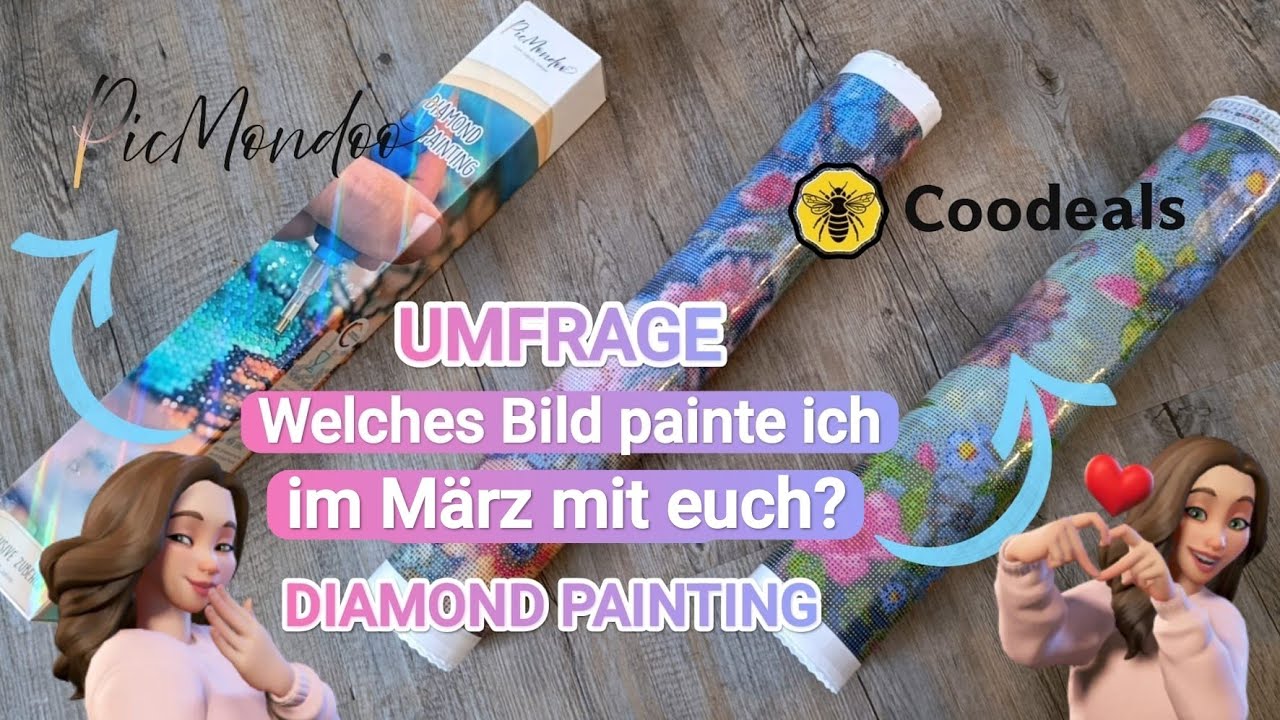 💎 Diamond Painting Umfrage Community Bild März | Ihr entscheidet 💖Unboxing+ Rabattcodes