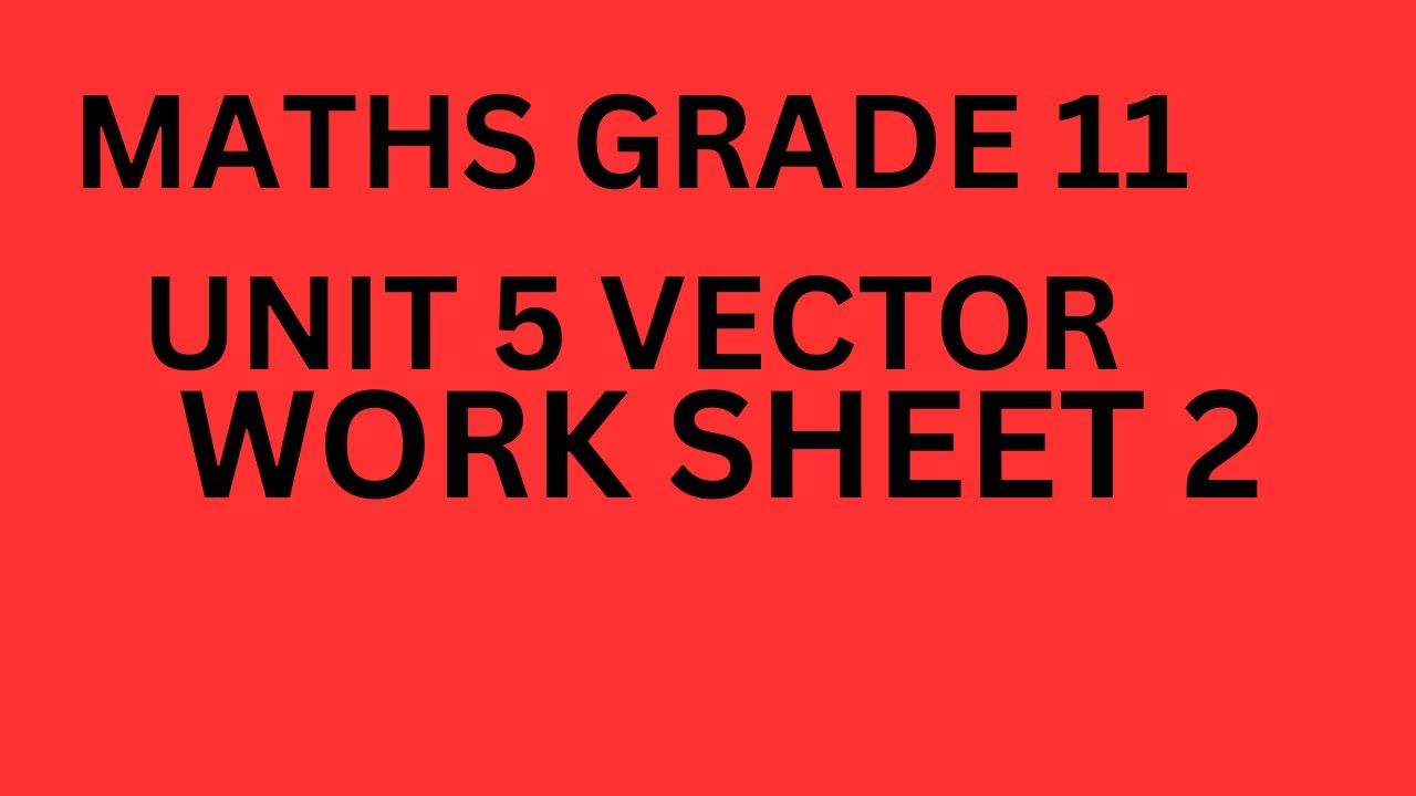 WORK SHEET 2 ON VECTOR