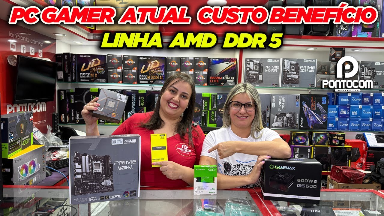 PC GAMER ATUAL CUSTO BENEFÍCIO LINHA AMD DDR 5! PONTOCOM INFORMÁTICA!