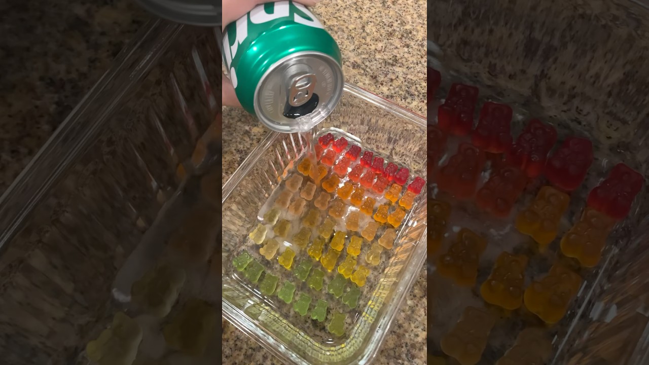 sprite gummy bears (ft. cousins) they tasted kinda weird :/ #gummybear #sprite #firebender #monkeys