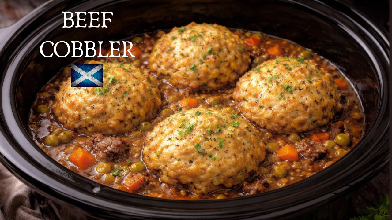 Beef Cobbler | Easy Slow Cooker Minced Beef & Dumplings recipe :)