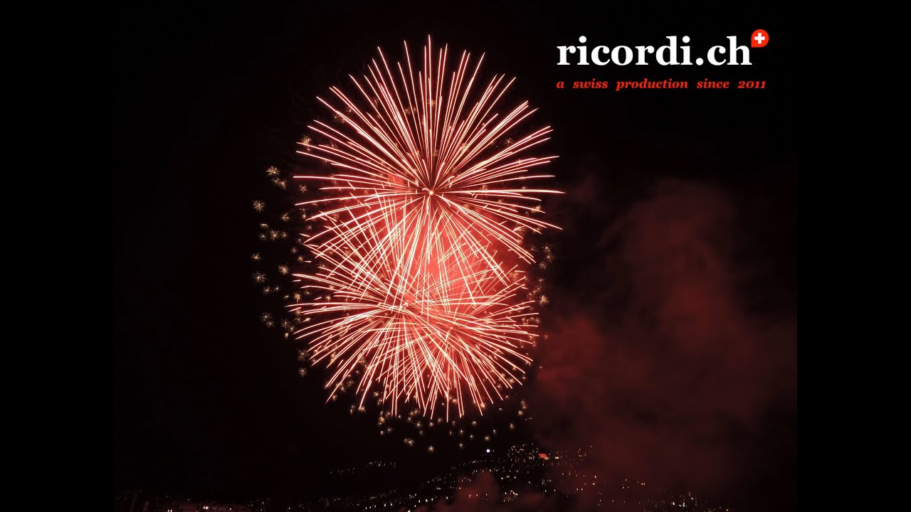 Fuochi d'artificio | Feuerwerk | Fireworks | Lugano | Swiss National Day 2016 HD | LIVE