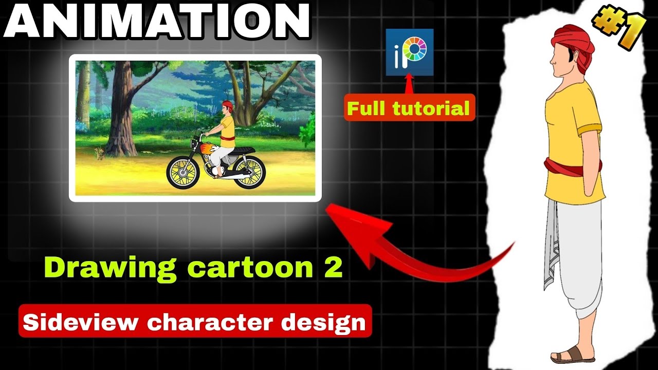 Drawing Cartoon 2 Sideview character design😱 and character drawing Tutorial | 2d Cartoon Animation