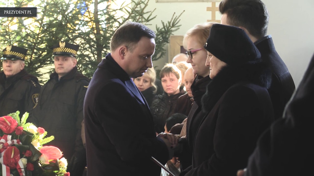 Prezydent Andrzej Duda na pogrzebie Łukasza Urbana
