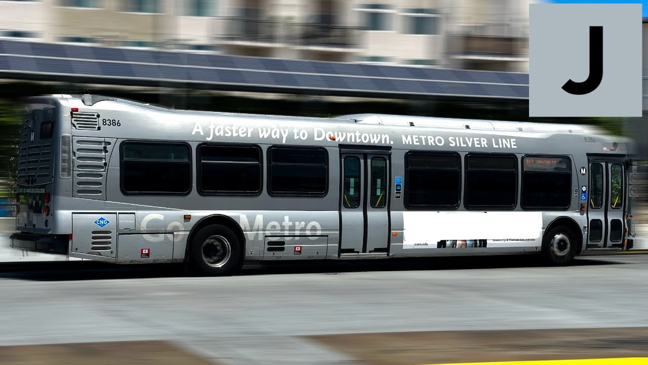 Los Angeles Metro Busway J Line, El Monte to Harbor Freeway via Downtown Los Angeles , NABI 45C