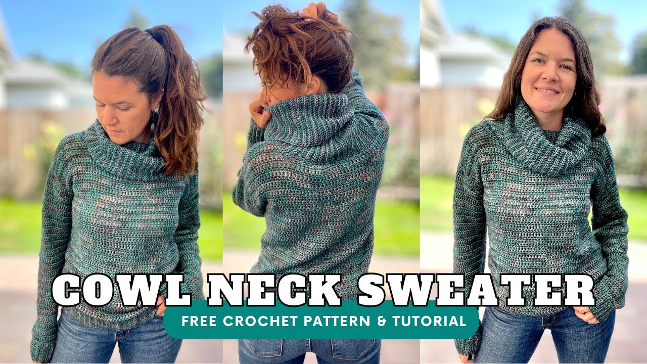 How To Crochet a Cowl Neck Sweater | Beginner-Friendly Crochet Sweater Pattern (Free!)