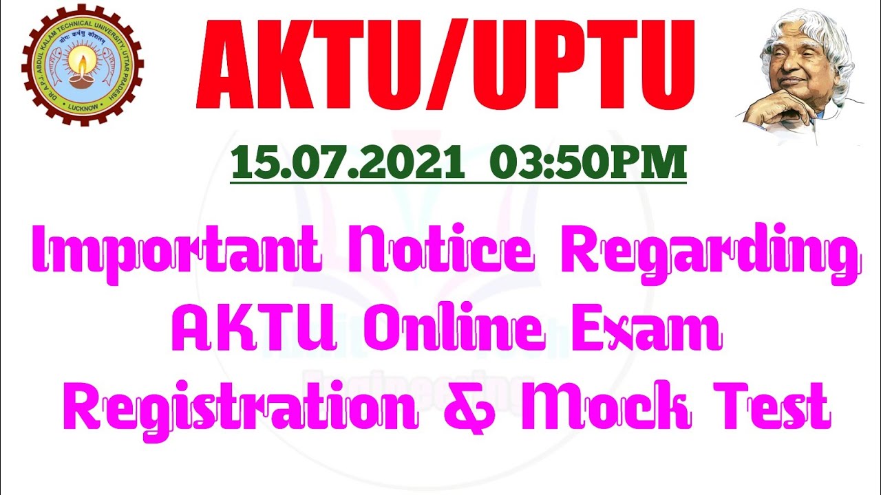 AKTU Online Exam Registration | aktu exam registration | aktu mock test 2021 | aktu mock test date